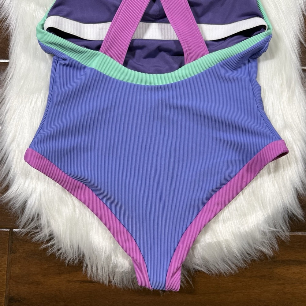 Beach Riot Size XS High Tide Color‎ Block Ribbed Steph One Piece Swimsuit - Picture 9 of 11